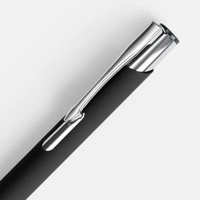 Ручка шариковая Keskus Soft Touch, черная — фото 4