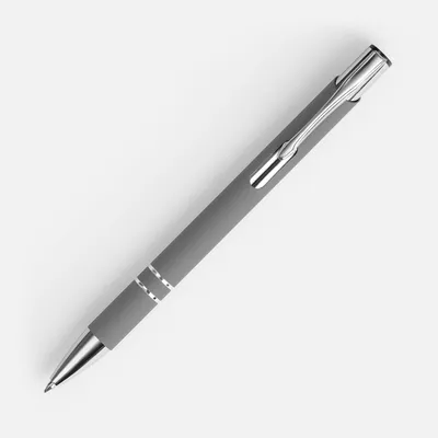 Ручка шариковая Keskus Soft Touch, серая — фото 2