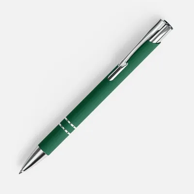 Ручка шариковая Keskus Soft Touch, зеленая