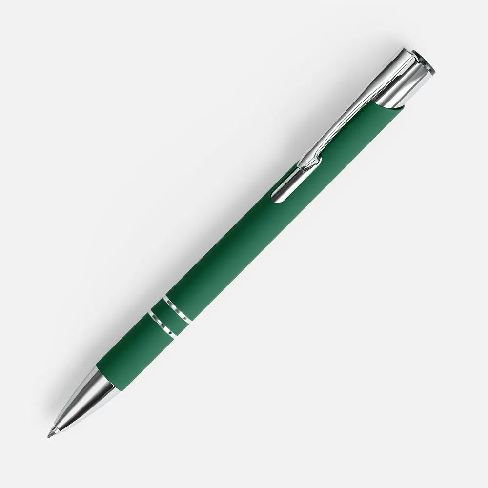 Ручка шариковая Keskus Soft Touch, зеленая