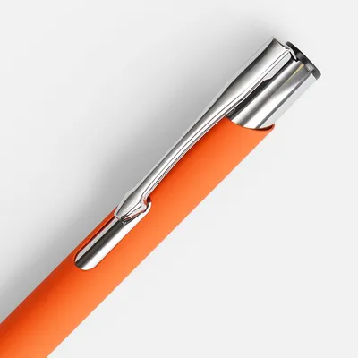 Ручка шариковая Keskus Soft Touch, оранжевая — фото 4