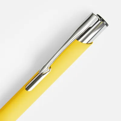 Ручка шариковая Keskus Soft Touch, желтая — фото 4