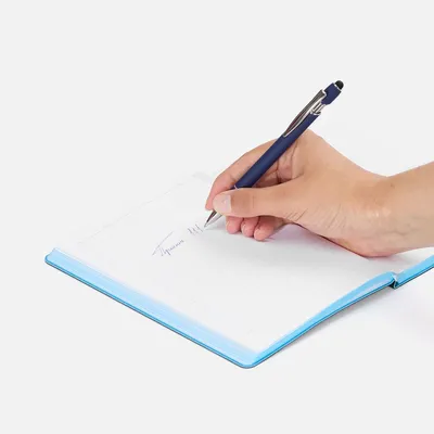 Ручка шариковая Pointer Soft Touch со стилусом, темно-синяя — фото 5