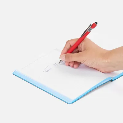 Ручка шариковая Pointer Soft Touch со стилусом, красная — фото 4