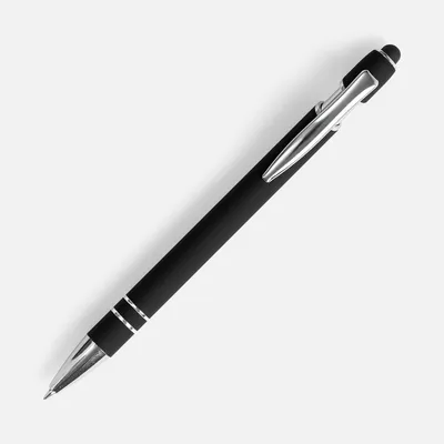 Ручка шариковая Pointer Soft Touch со стилусом, черная — фото 2