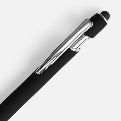 Ручка шариковая Pointer Soft Touch со стилусом, черная — фото 3