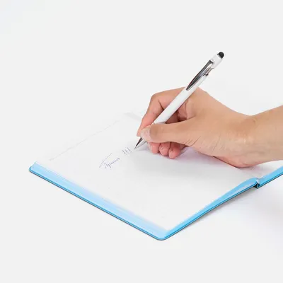 Ручка шариковая Pointer Soft Touch со стилусом, белая — фото 4