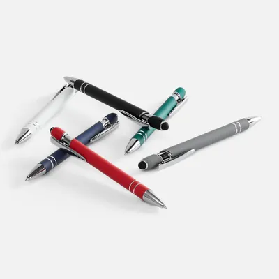 Ручка шариковая Pointer Soft Touch со стилусом, зеленая — фото 5