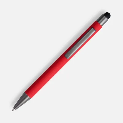 Ручка шариковая Atento Soft Touch со стилусом, красная — фото 3