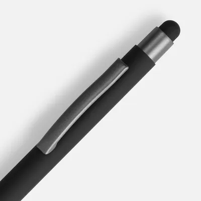Ручка шариковая Atento Soft Touch Stylus со стилусом, черная — фото 3