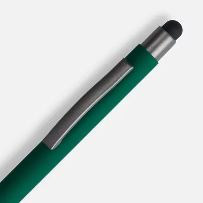 Ручка шариковая Atento Soft Touch со стилусом, зеленая — фото 3