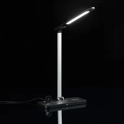 Настольная лампа с беспроводной зарядкой Power Light, черная — фото 8