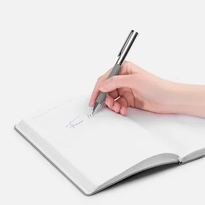 Ручка шариковая Eyeshot Soft Touch, серая — фото 4