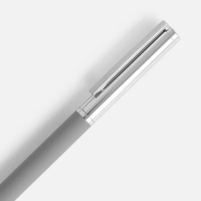 Ручка шариковая Eyeshot Soft Touch, серая — фото 3