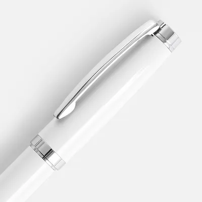 Ручка шариковая Letra Chrome, глянцевая, белая — фото 3
