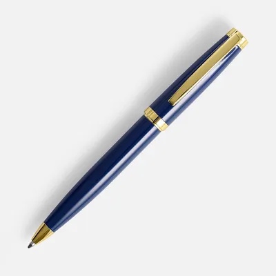 Ручка шариковая Letra Gold, глянцевая, темно-синяя — фото 2