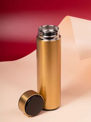 Смарт-бутылка с заменяемой батарейкой Long Therm, золотистая — фото 11