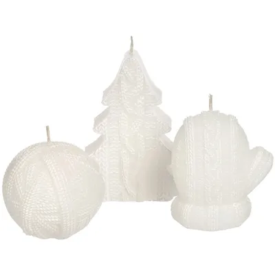 Свеча Kniteam, клубок, белый — фото 3