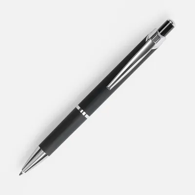 Ручка шариковая Chromos Soft Touch, черная — фото 2