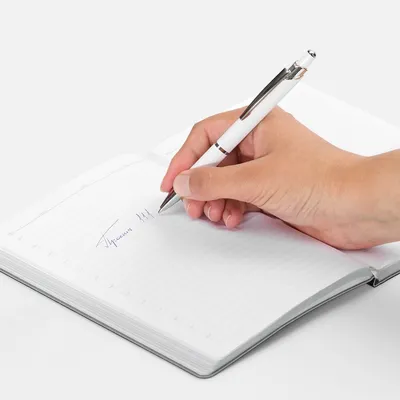 Ручка шариковая Chromos Soft Touch, белая — фото 4