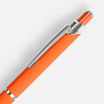 Ручка шариковая Chromos Soft Touch, оранжевая — фото 3