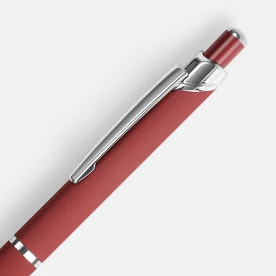 Ручка шариковая Chromos Soft Touch, красная — фото 3