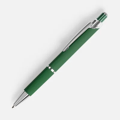 Ручка шариковая Chromos Soft Touch, зеленая