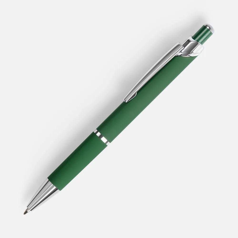 Ручка шариковая Chromos Soft Touch, зеленая