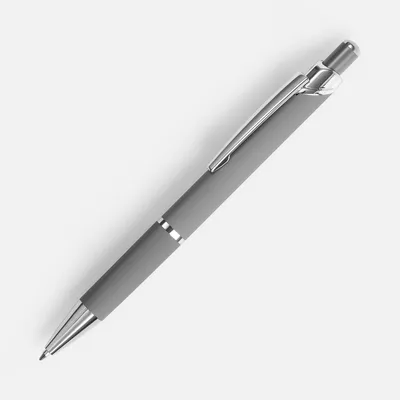 Ручка шариковая Chromos Soft Touch, серая — фото 1