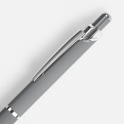 Ручка шариковая Chromos Soft Touch, серая — фото 3