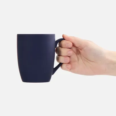 Кружка Good Morning с покрытием софт-тач, ver.2, темно-синяя — фото 3