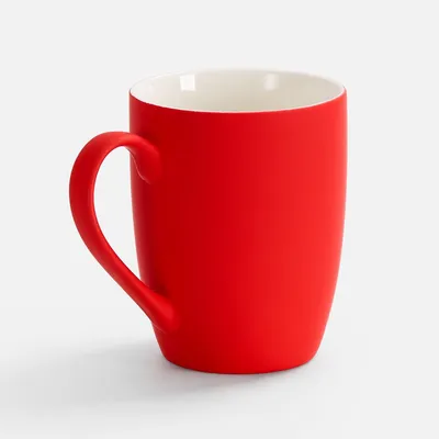 Кружка Good Morning с покрытием софт-тач, ver.2, ярко-красная — фото 2