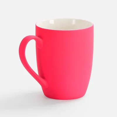 Кружка Good Morning с покрытием софт-тач, ver.2, ярко-розовая (фуксия) — фото 2