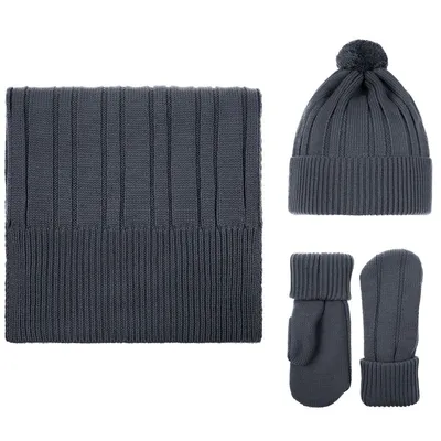 Шапка Knit Beat, серая (графит) — фото 4