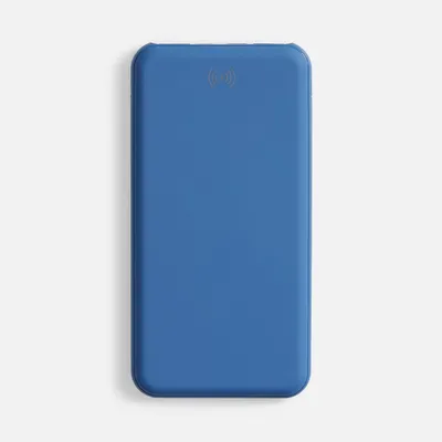 Аккумулятор с беспроводной зарядкой All Day Wireless 10000 мАч, синий — фото 2