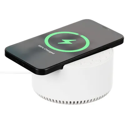 Bluetooth-колонка с беспроводной зарядкой relaxTime, белая — фото 1