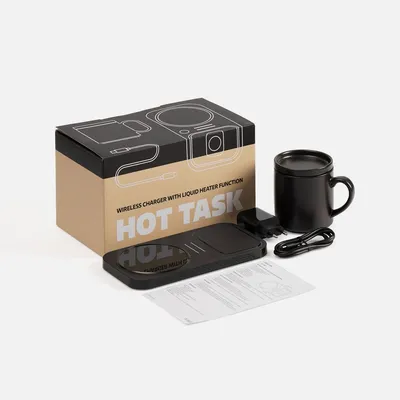 Беспроводное зарядное устройство с подогревом кружки Hot Task, черное — фото 11