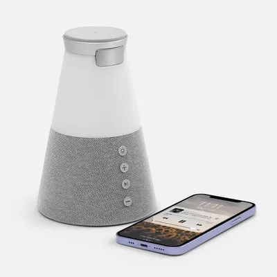 Bluetooth-колонка с беспроводной зарядкой и подсветкой Cone Sonance, серая — фото 4
