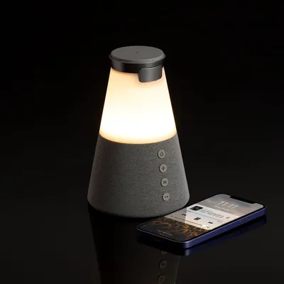 Bluetooth-колонка с беспроводной зарядкой и подсветкой Cone Sonance, серая — фото 7