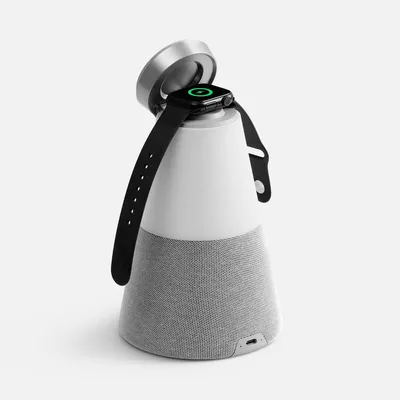 Bluetooth-колонка с беспроводной зарядкой и подсветкой Cone Sonance, серая — фото 3