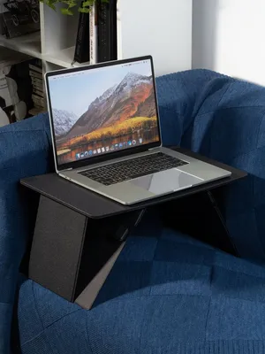 Складной стол для ноутбука с беспроводной зарядкой Kickstand Table, серый — фото 9