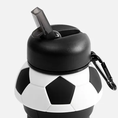 Складная бутылка для воды Football Flex, белая с черным — фото 5