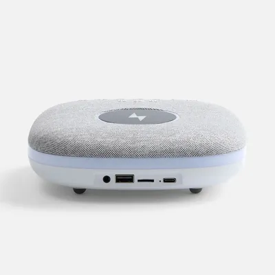 Bluetooth-колонка с беспроводной зарядкой и подсветкой Terrafonic, серая — фото 4