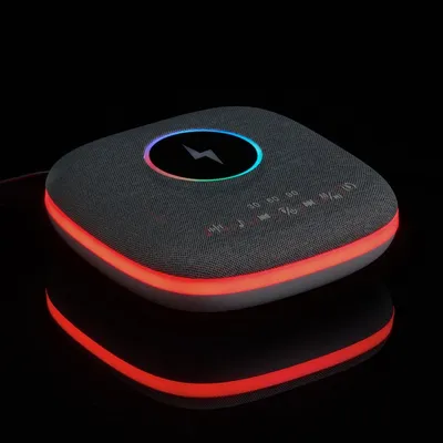 Bluetooth-колонка с беспроводной зарядкой и подсветкой Terrafonic, серая — фото 11