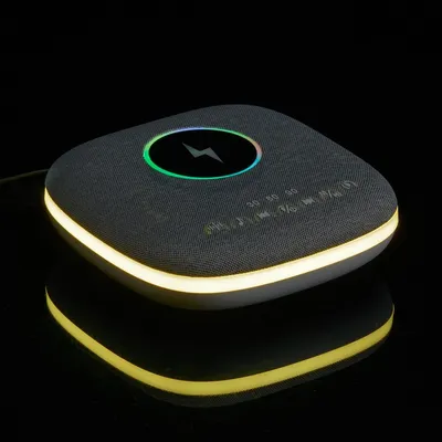 Bluetooth-колонка с беспроводной зарядкой и подсветкой Terrafonic, серая — фото 13