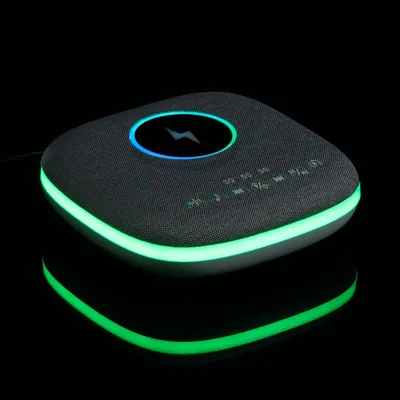 Bluetooth-колонка с беспроводной зарядкой и подсветкой Terrafonic, серая — фото 12