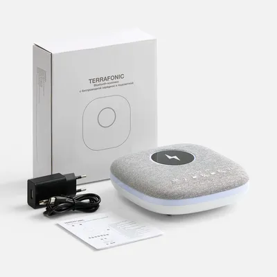 Bluetooth-колонка с беспроводной зарядкой и подсветкой Terrafonic, серая — фото 8