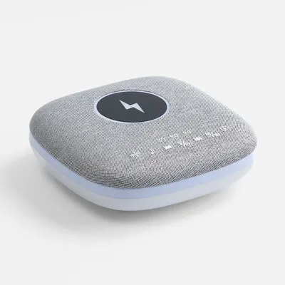 Bluetooth-колонка с беспроводной зарядкой и подсветкой Terrafonic, серая — фото 2