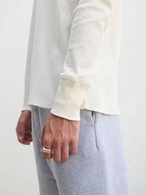 Футболка с длинным рукавом Thermal T, бежевая (неокрашенная) — фото 6