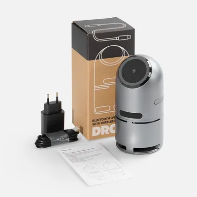 Bluetooth-колонка с беспроводной зарядкой Droid, серая — фото 6